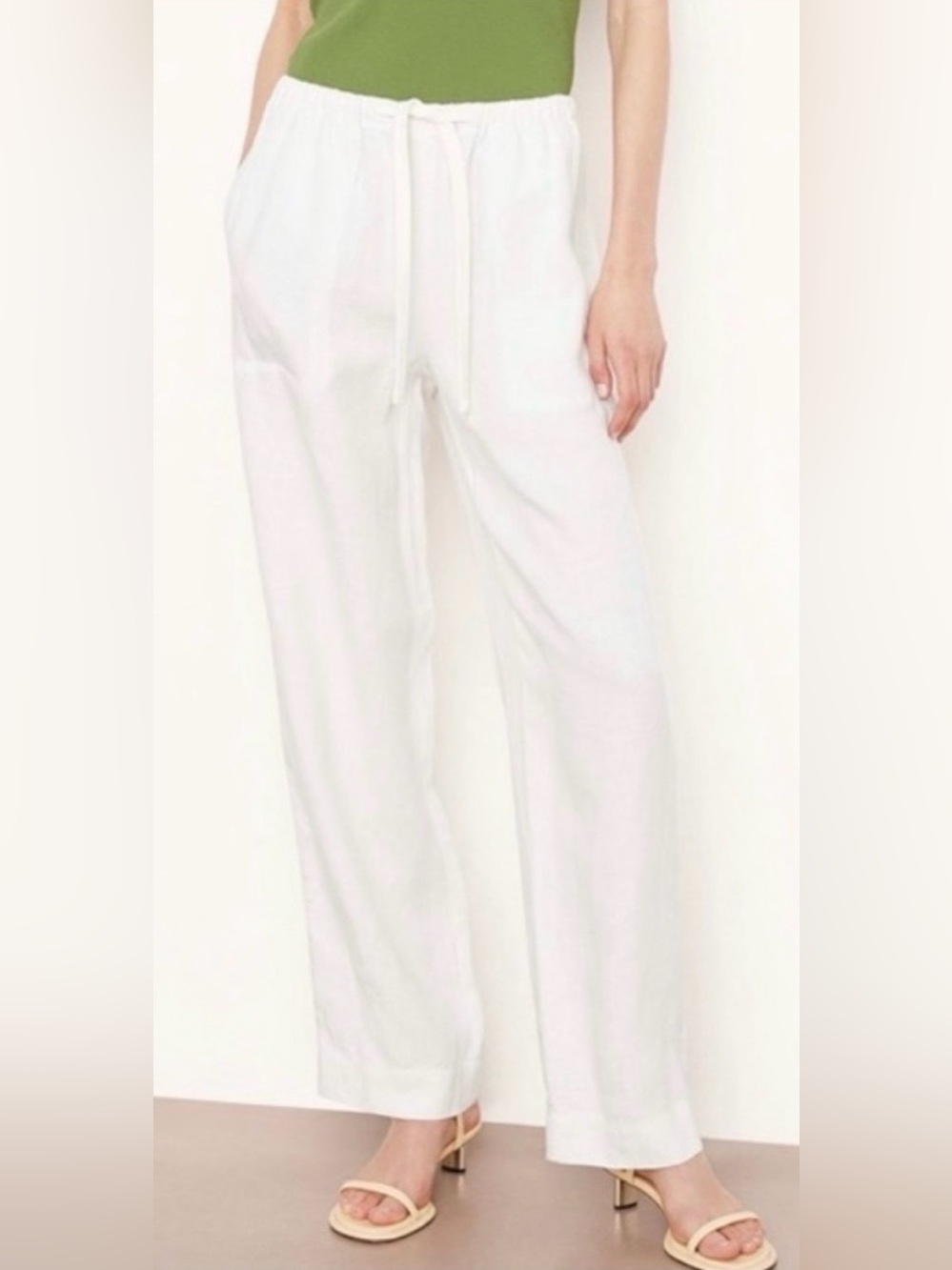 VINCE TIE FRONT PULL-ON 100% HEMP  PANTS, SIZE L.